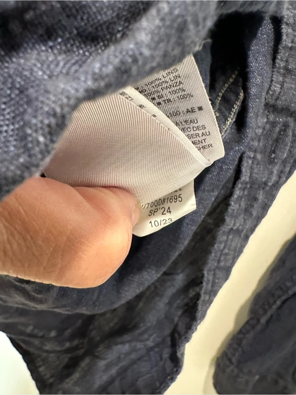 Banana Republic Indigo 100% Linen Button Down Shirt - Dark Blue Size Large